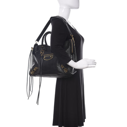 Balenciaga Chevre Gold Metallic Edge Hardware City Black 2 of 10