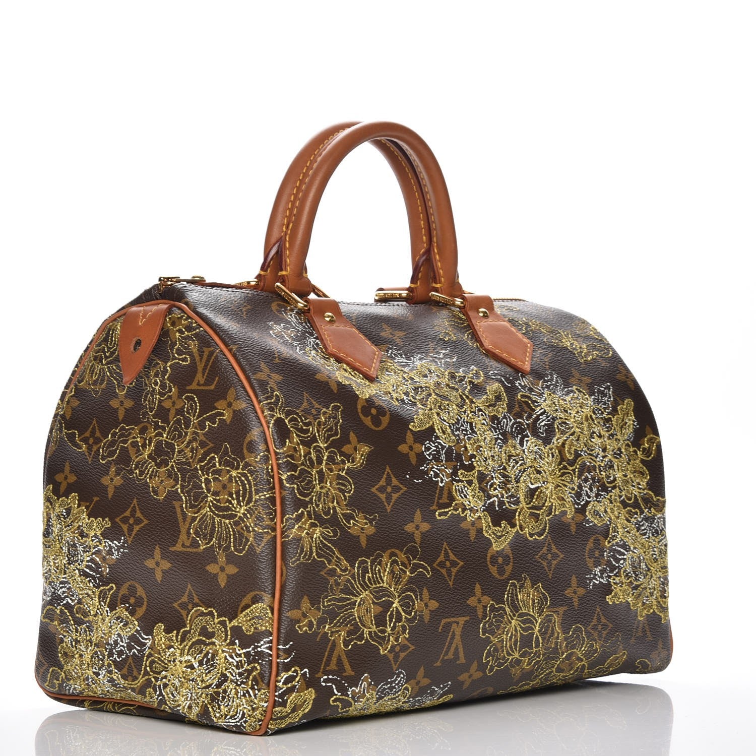 Louis Vuitton Monogram Dentelle Speedy 30 Gold 3 of 7