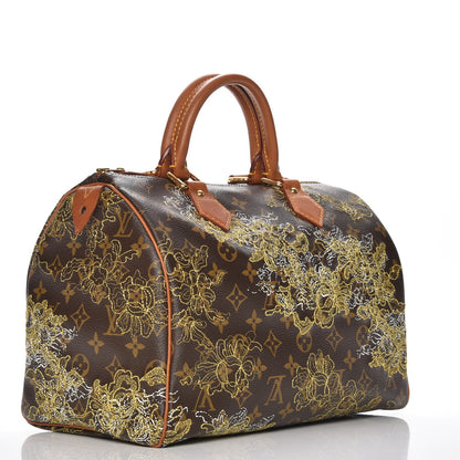 Louis Vuitton Monogram Dentelle Speedy 30 Gold 3 of 7