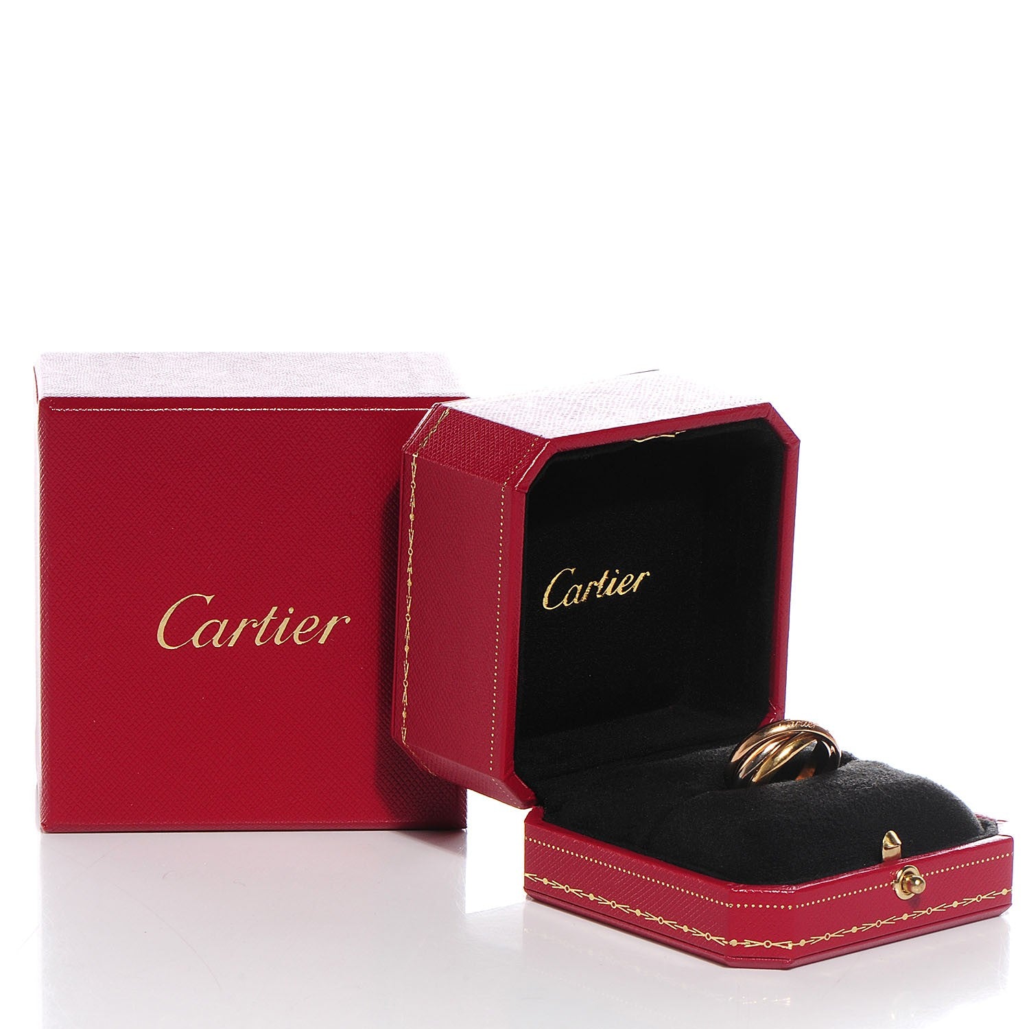 Cartier 18K Pink Yellow White Gold Small Trinity Ring 59 8.75 3 of 5