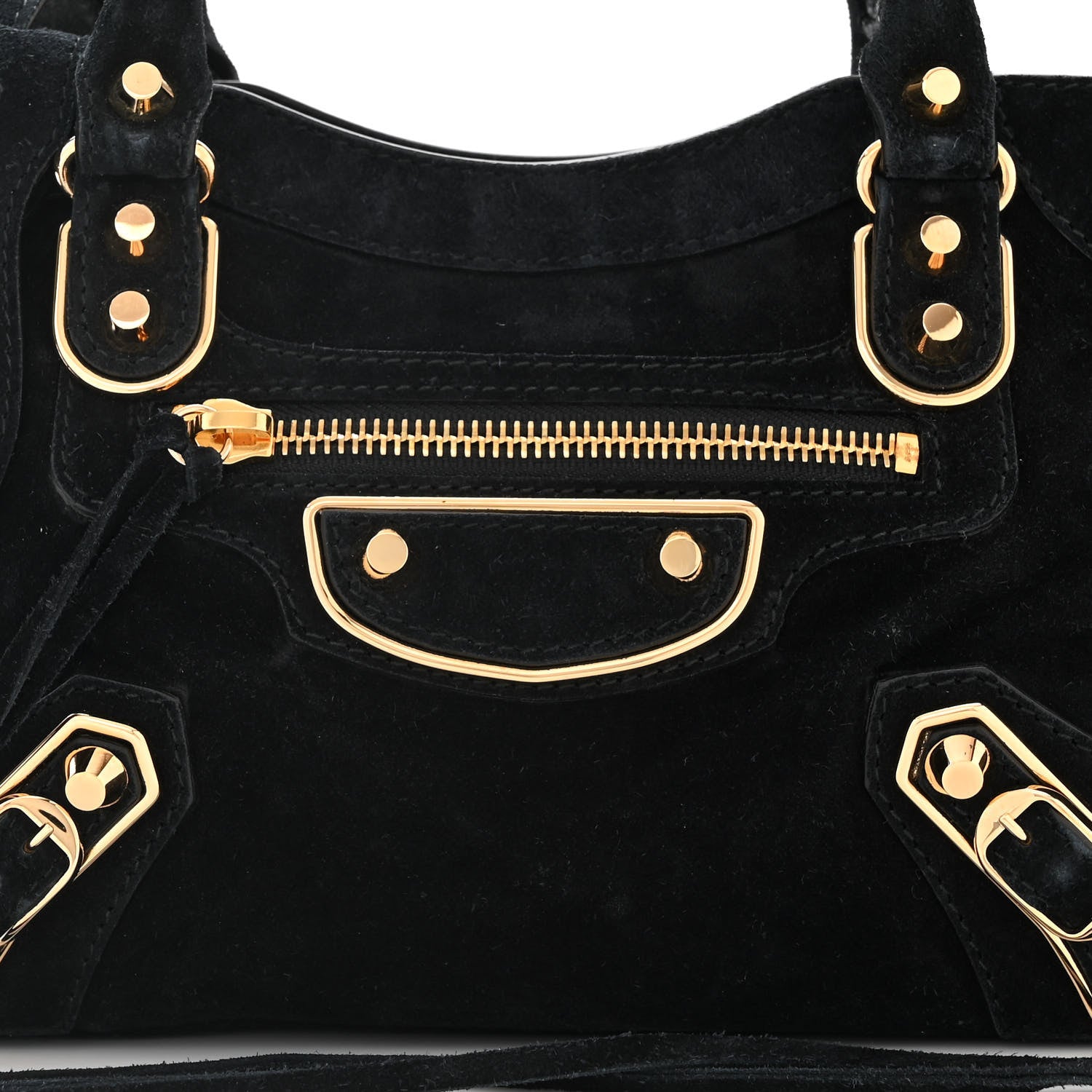 Balenciaga Baby Daim Suede Gold Metallic Edge Hardware Mini City Black 9 of 11