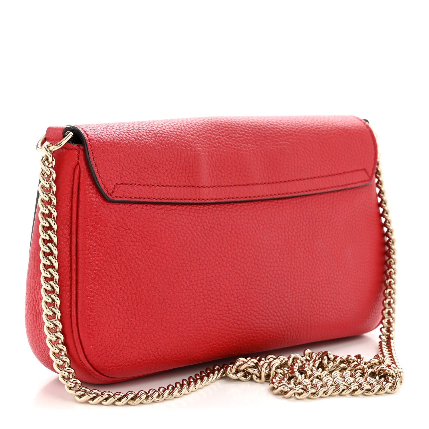 Gucci Pebbled Calfskin Medium Soho Flap Crossbody Tabasco Red 3 of 12