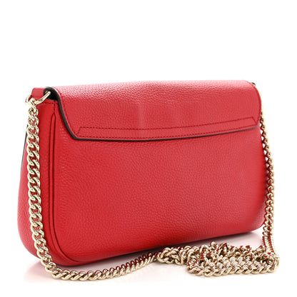 Gucci Pebbled Calfskin Medium Soho Flap Crossbody Tabasco Red 3 of 12