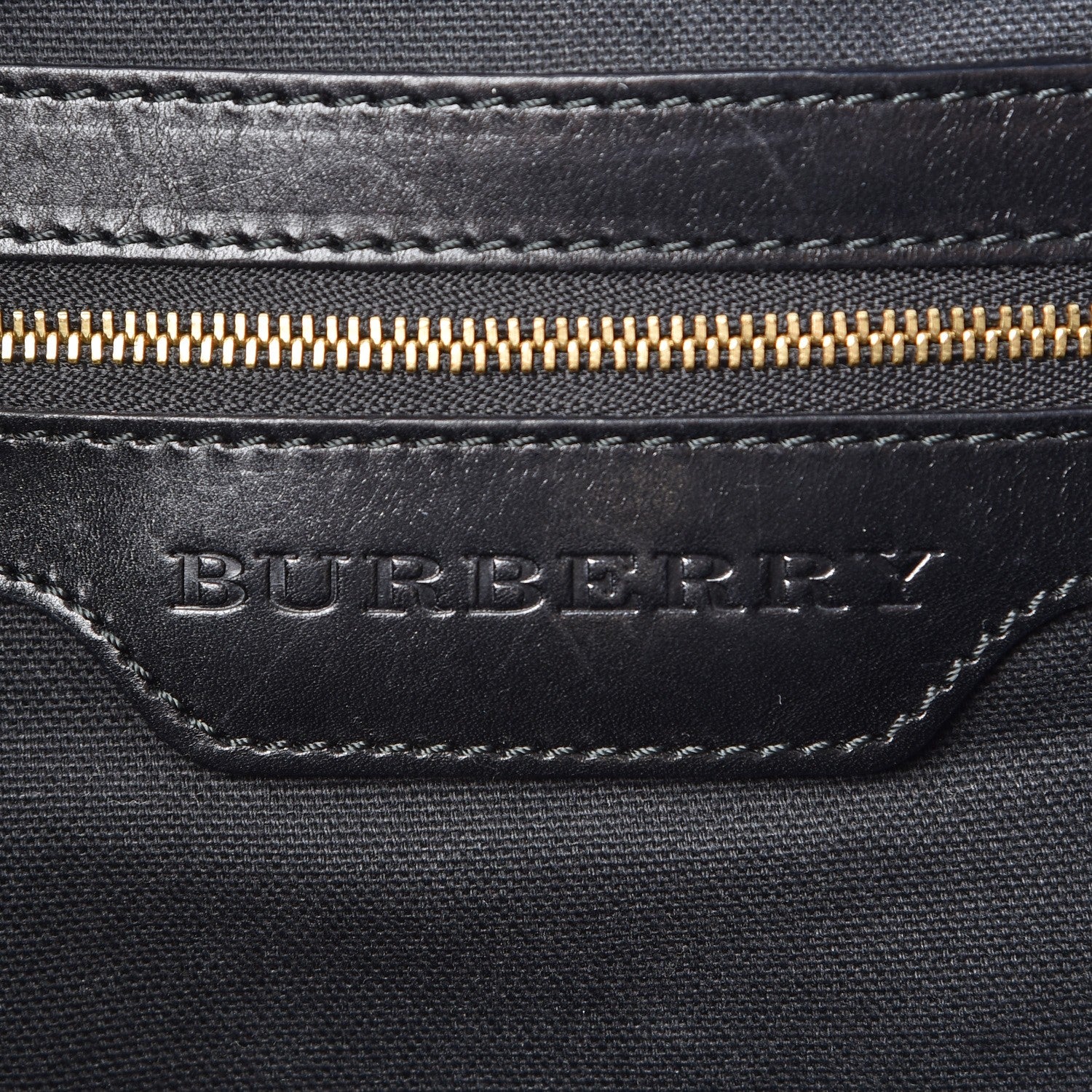 Burberry Bridle Calfskin House Check Small Canterbury Tote Black 6 of 9