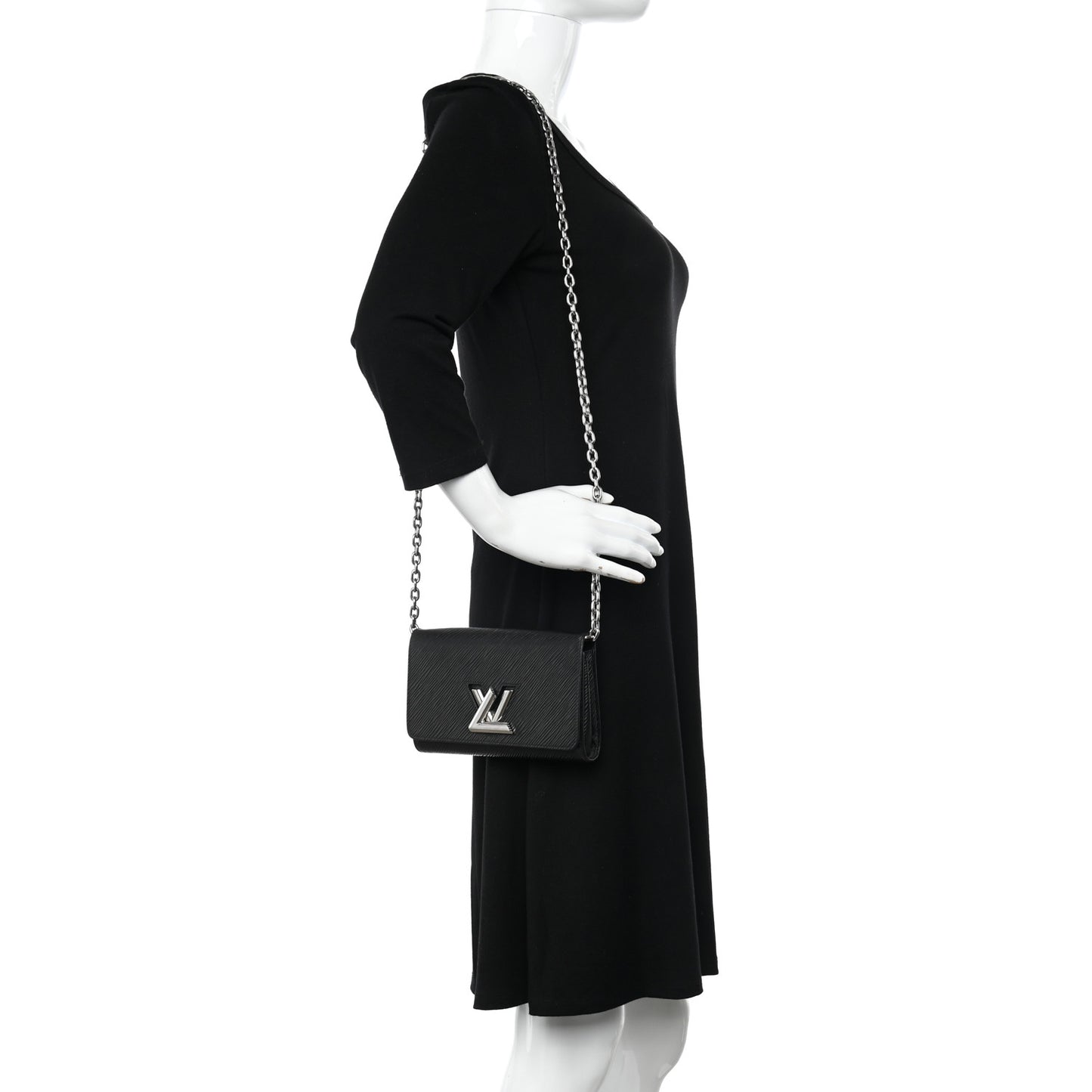 Epi Twist Chain Wallet Black