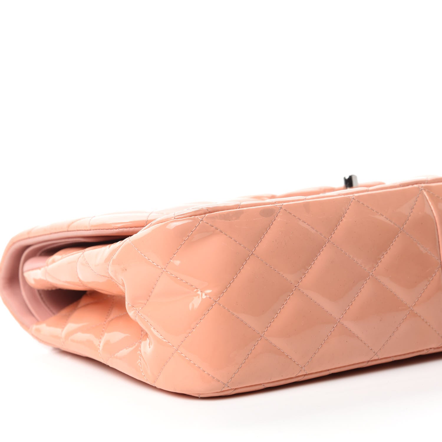 Chanel Patent Quilted Jumbo Double Flap Pink 6 of 18