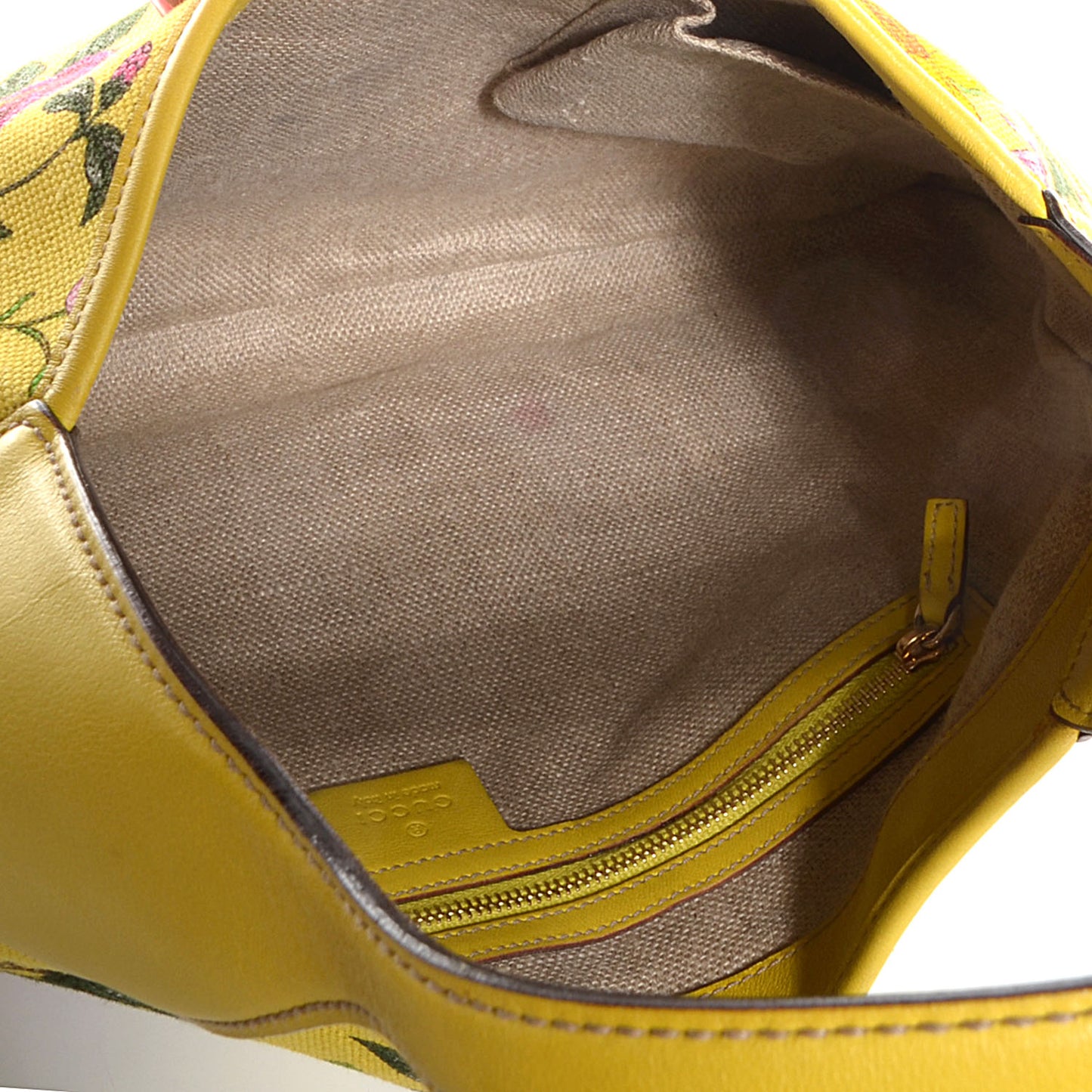 Canvas Floral Flora Jackie O Bouvier Hobo Yellow
