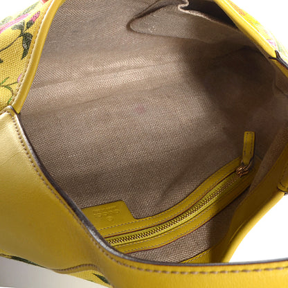 Gucci Canvas Floral Flora Jackie O Bouvier Hobo Yellow 5 of 7