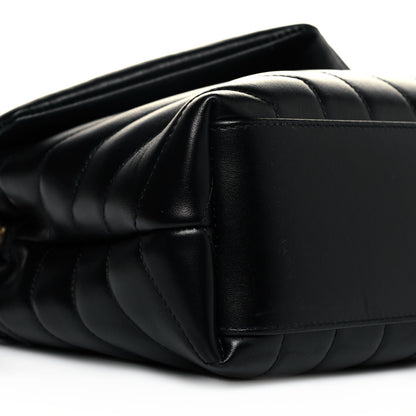 Saint Laurent Calfskin Y Quilted Monogram Small Loulou Chain Satchel Black 7 of 8