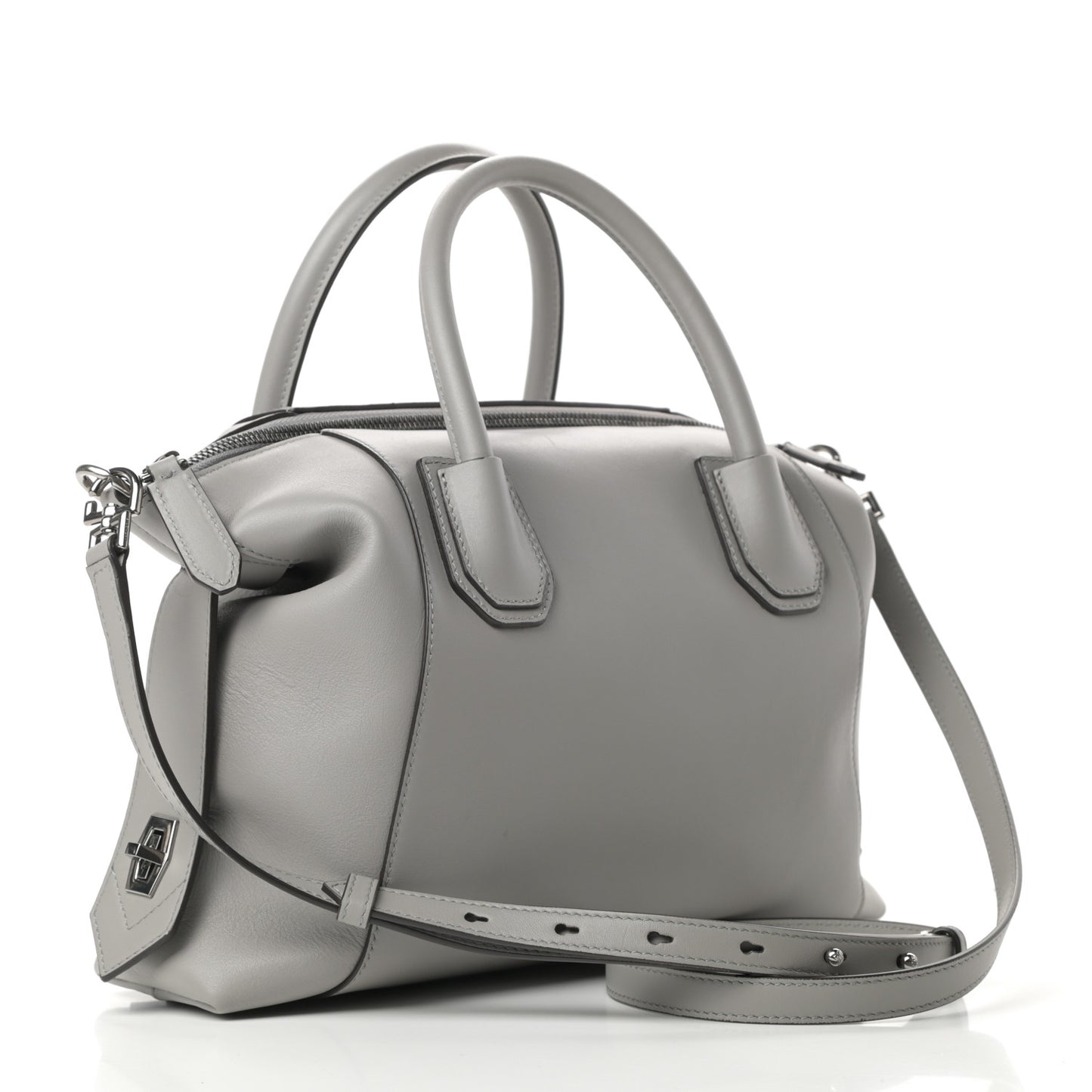 Calfskin Small Soft Antigona Pearl Grey