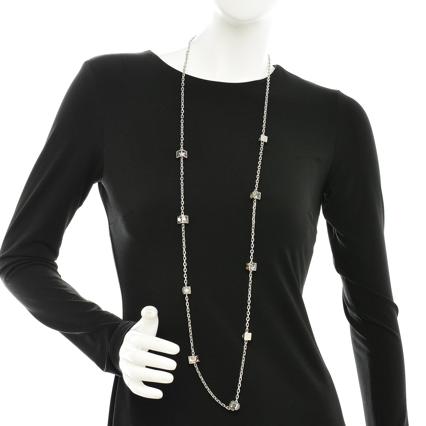 Swarovski Gamble Long Necklace Silver