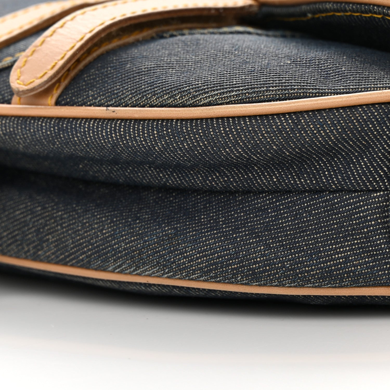 Christian Dior Denim Calfskin Saddle Bag Blue 10 of 20