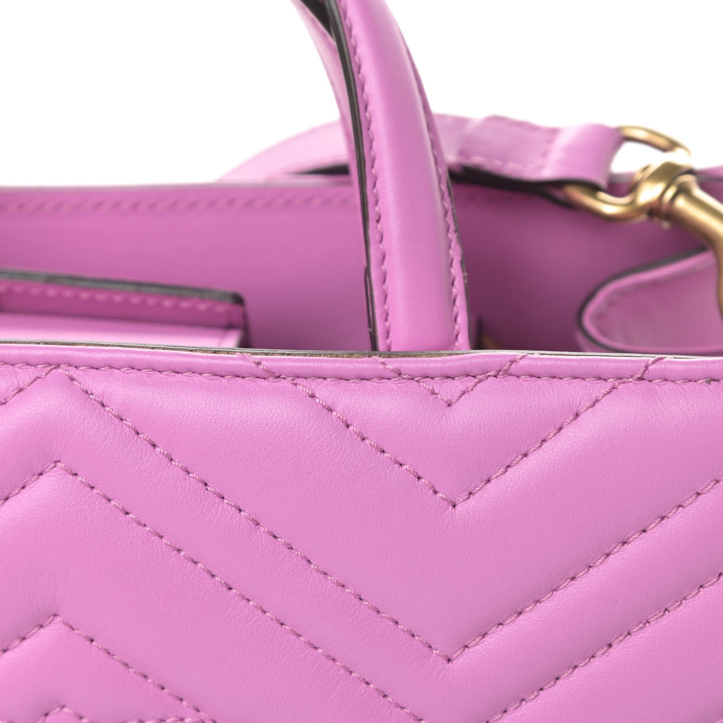 Calfskin Matelasse Small GG Marmont Tote Candy Mousse