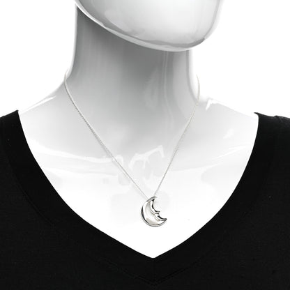 Tiffany Sterling Silver Crescent Moon Pendant Necklace 2 of 4