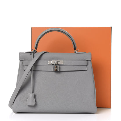 Hermes Togo Kelly Retourne 32 Gris Mouette 12 of 12
