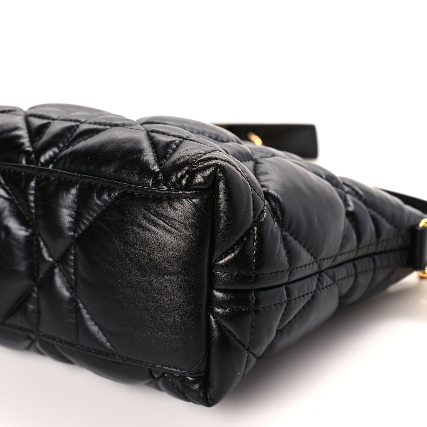 Calfskin Macrocannage Medium Diortravel Nomad Pouch Black