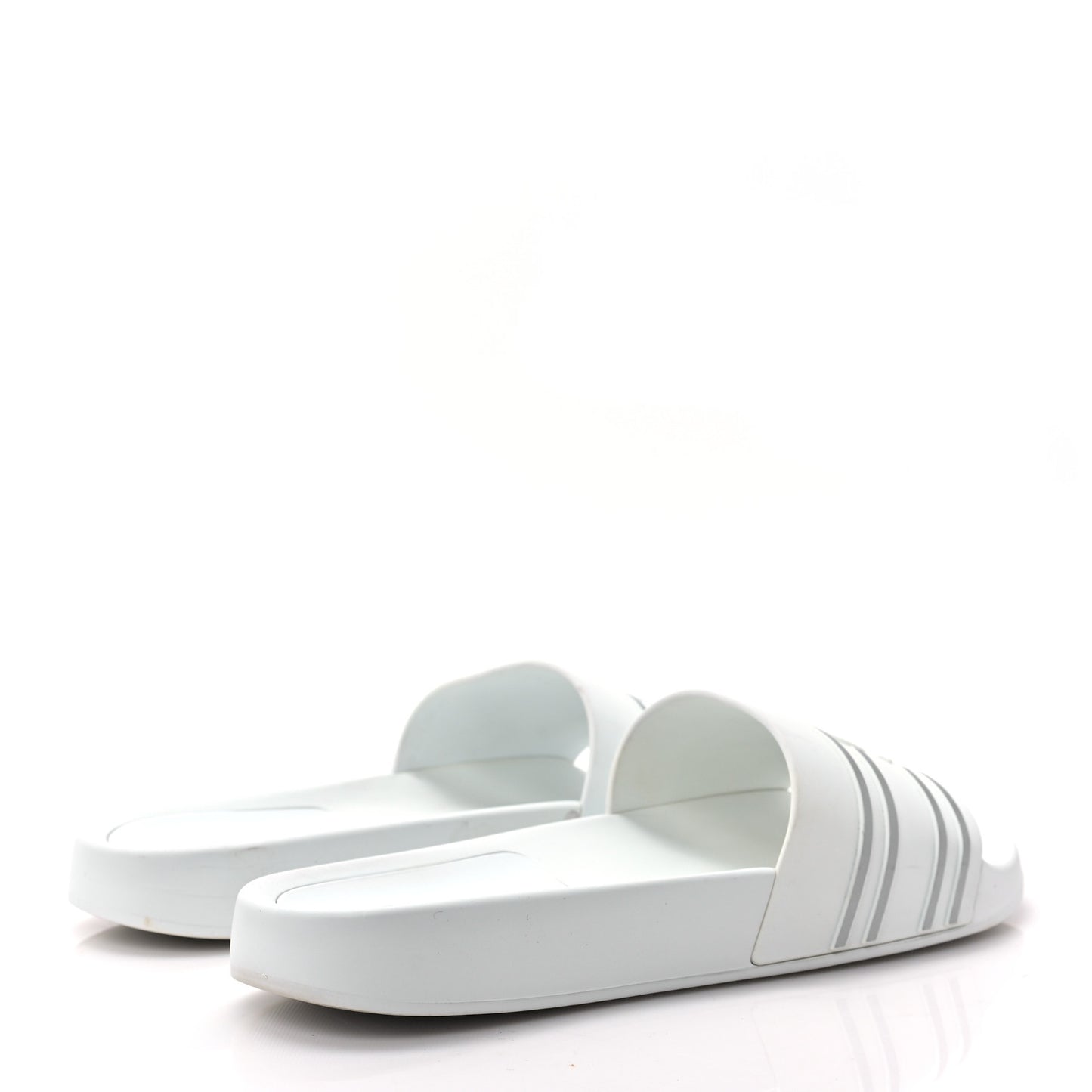 Rubber CC Flat Slide Sandals 41 White