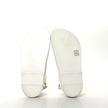 Chanel Calfskin Printed Velcro Dad Sandals 35 White 5 of 9