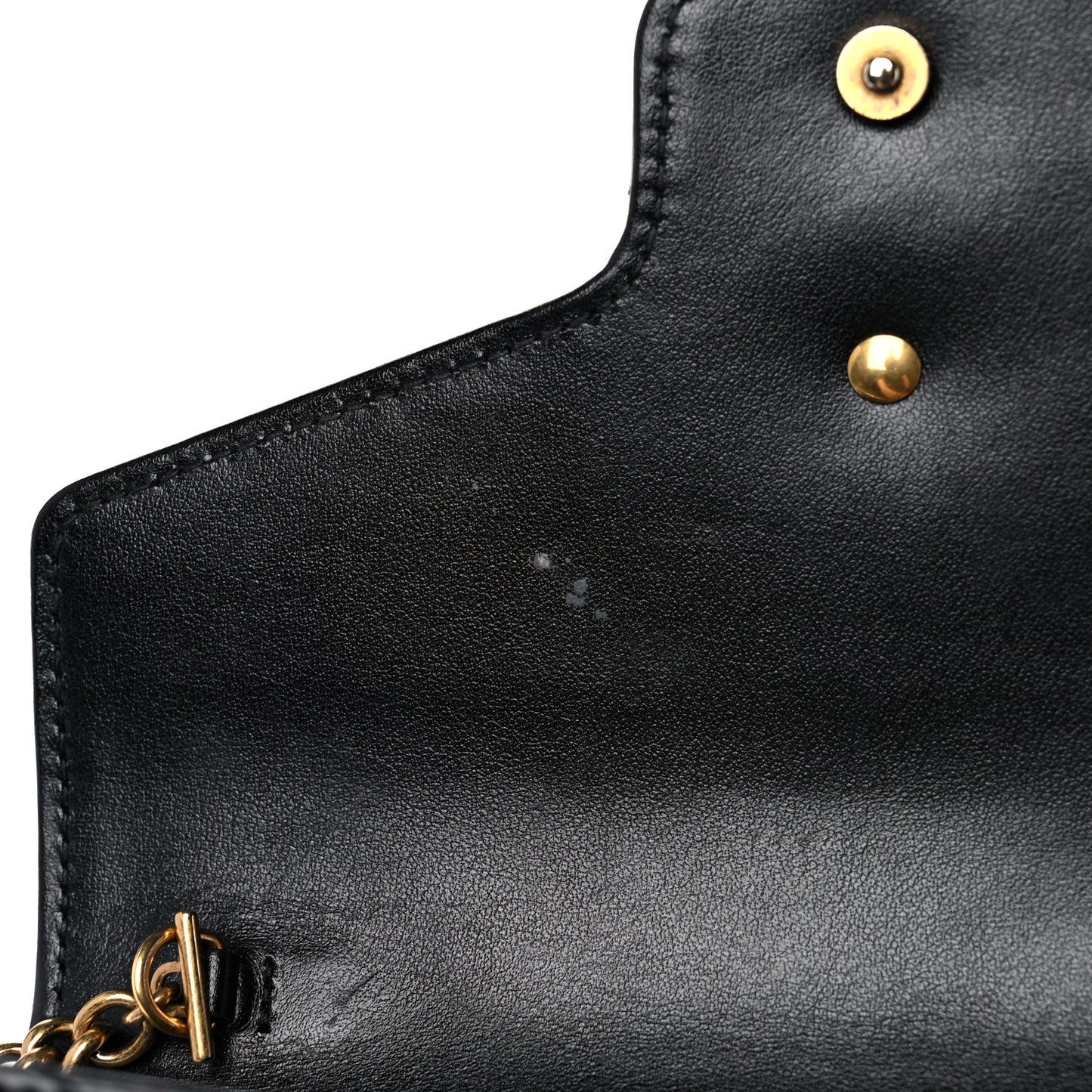 Calfskin Matelasse GG Marmont Chain Wallet Black