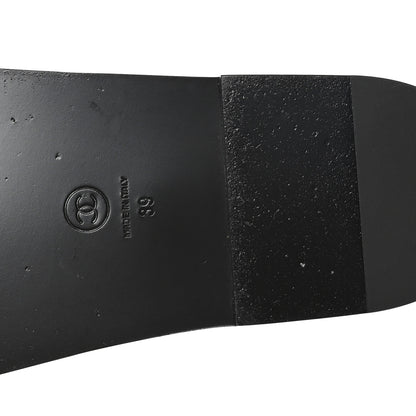 Chanel Lambskin Quilted Velcro Dad Chain CC Slide Sandals 39 Black 7 of 10