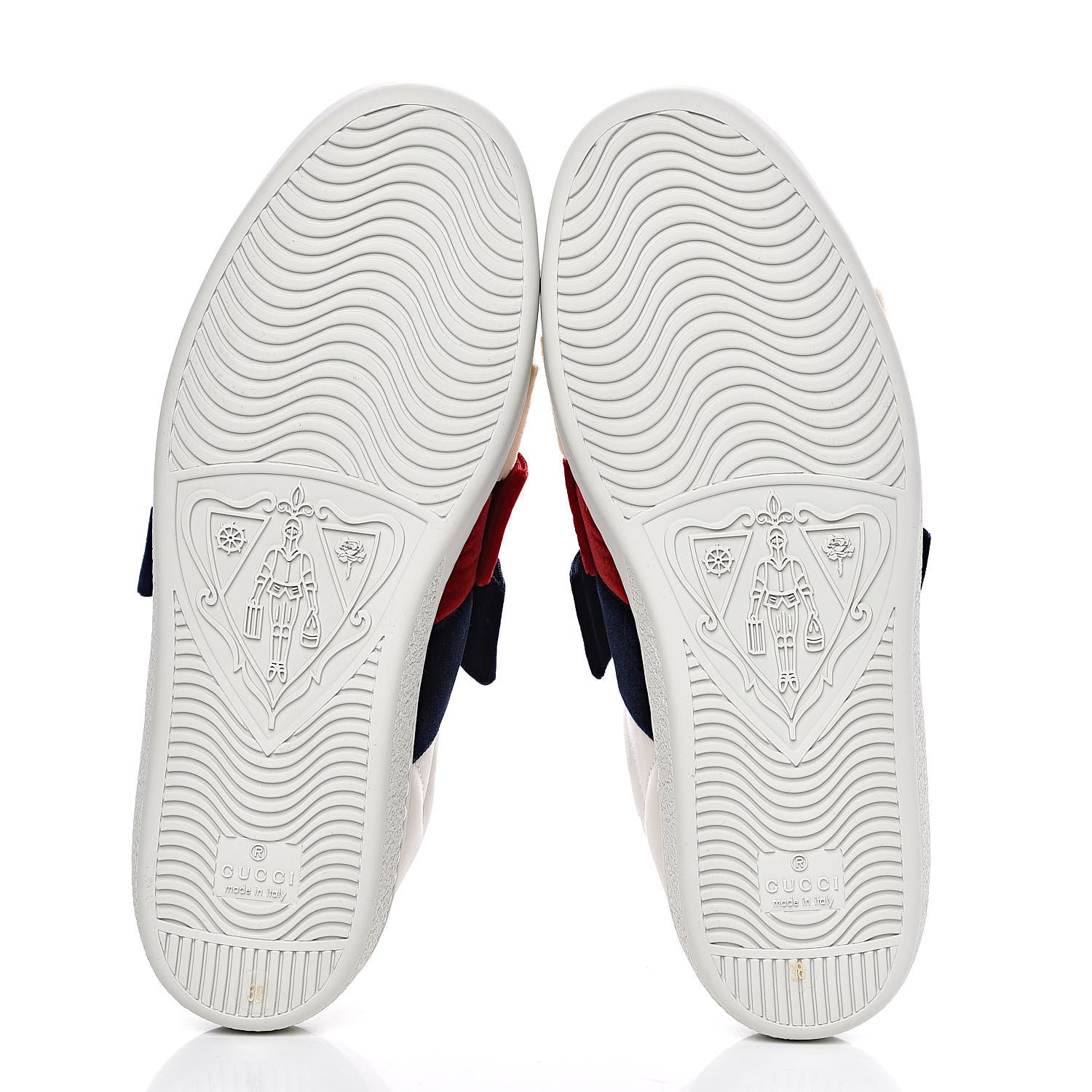 Gucci Calfskin Womens Velvet Bow Ace Sneakers 38 White 5 of 10