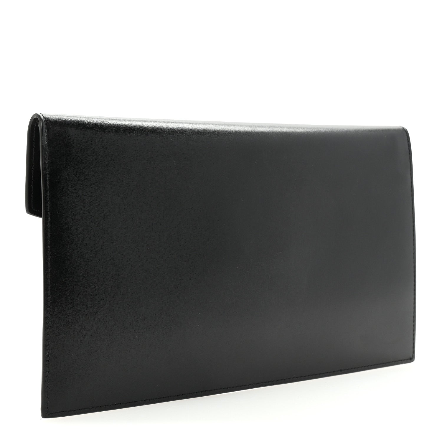 Saint Laurent Smooth Shiny Calfskin Monogram Uptown Pouch Black 3 of 7