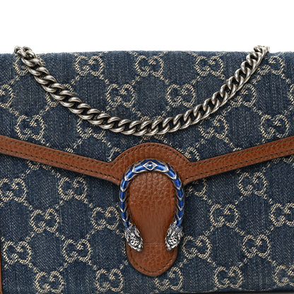 Gucci New Denim GG Monogram Dollar Calfskin Enamel Mini Dionysus Chain Wallet Blue Tea Cuir Epilog Electric Blue 8 of 10