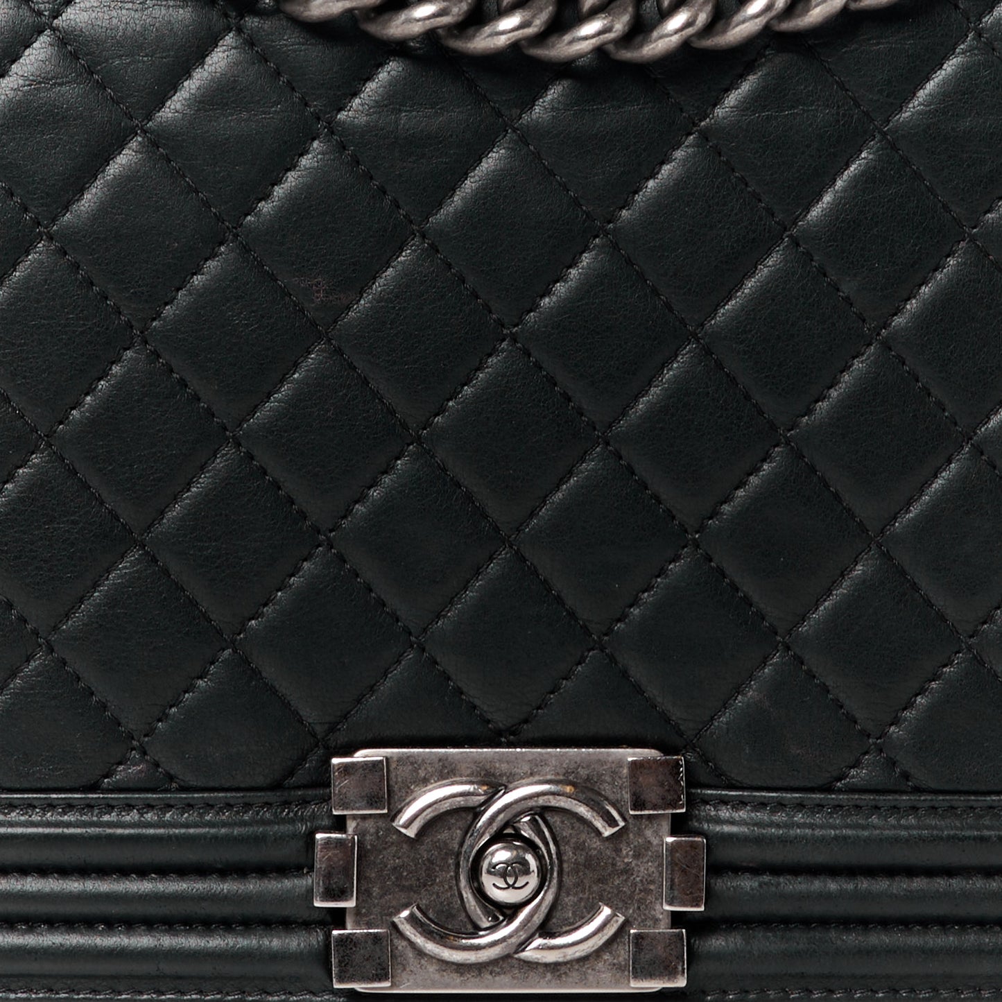 Lambskin Quilted New Medium Boy Flap Black