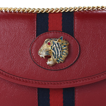 Gucci Textured Calfskin Web Mini Rajah Slim Flap Shoulder Bag Romantic Cherry 10 of 10