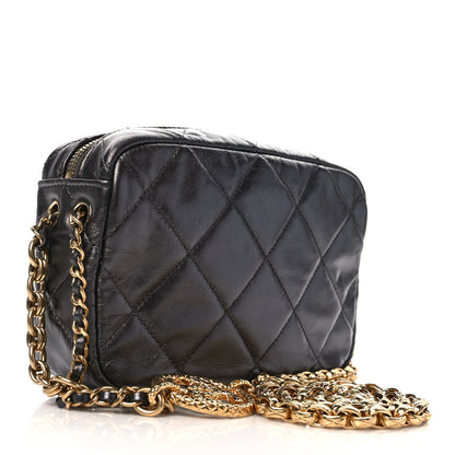 Chanel Metallic Calfskin Pearl Quilted CC Mini Camera Case Ruthenium 3 of 10
