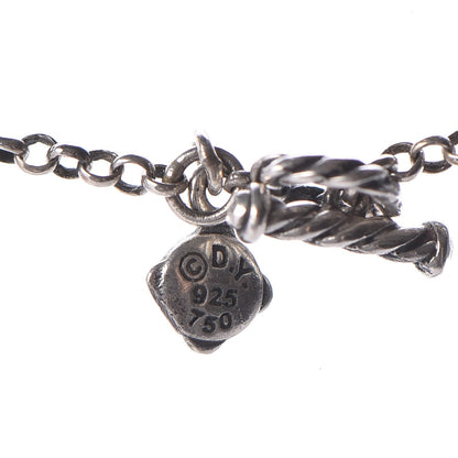 David Yurman Sterling Silver Smoky Quartz Station Chain Necklace 6 of 9