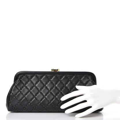 Chanel Lambskin Stitched Timeless Clutch Black 2 of 17