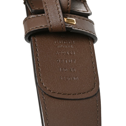 Gucci GG Supreme Monogram Plutone Calfskin Enamel Interlocking G 40mm Belt 120 48 Beige Ebony New Acero 3 of 4