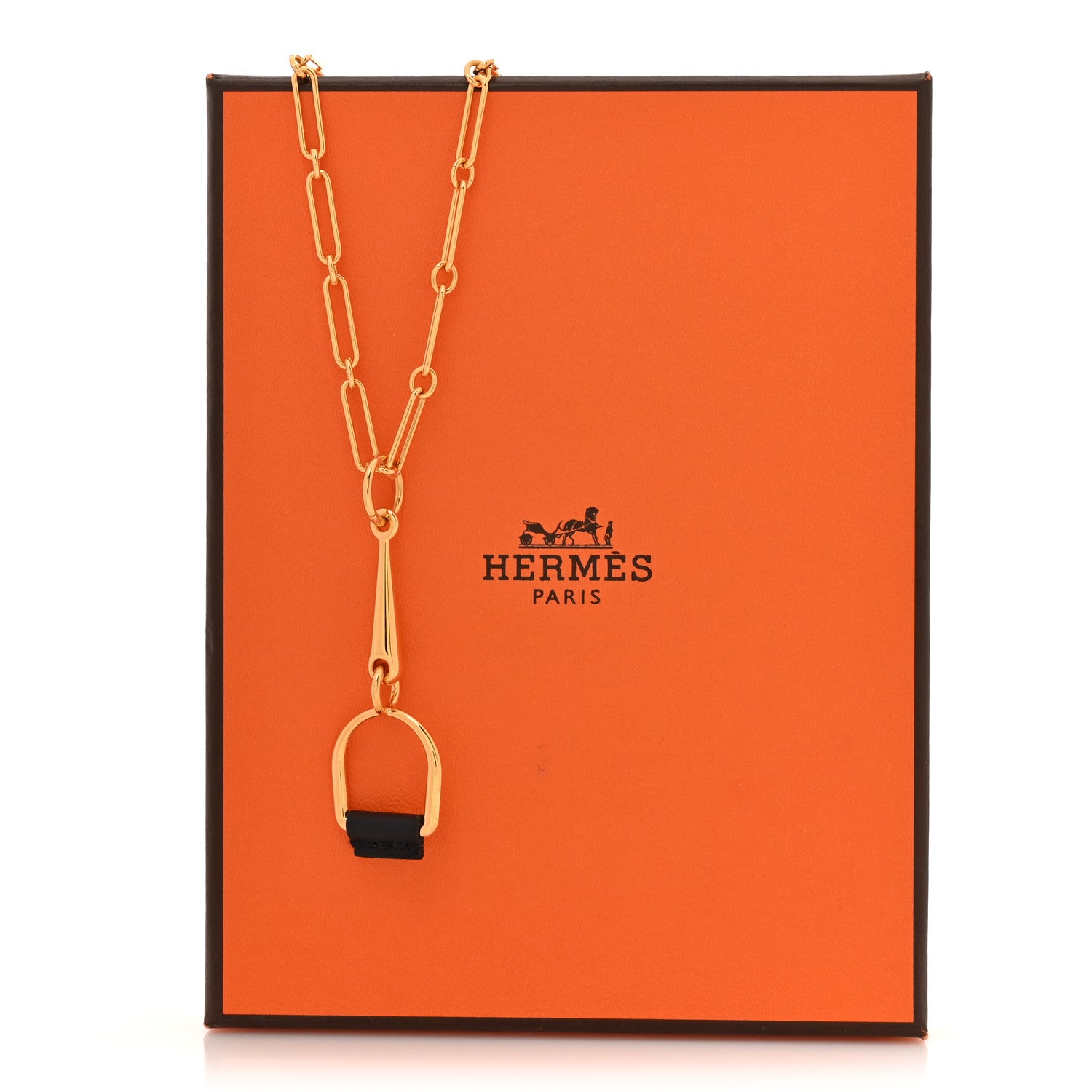 Hermes Swift Small Heritage Equestre Pendant Necklace Black 6 of 6