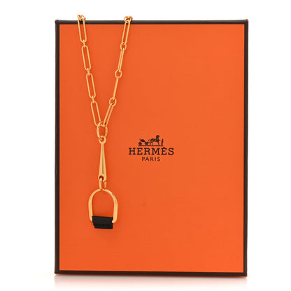 Hermes Swift Small Heritage Equestre Pendant Necklace Black 6 of 6