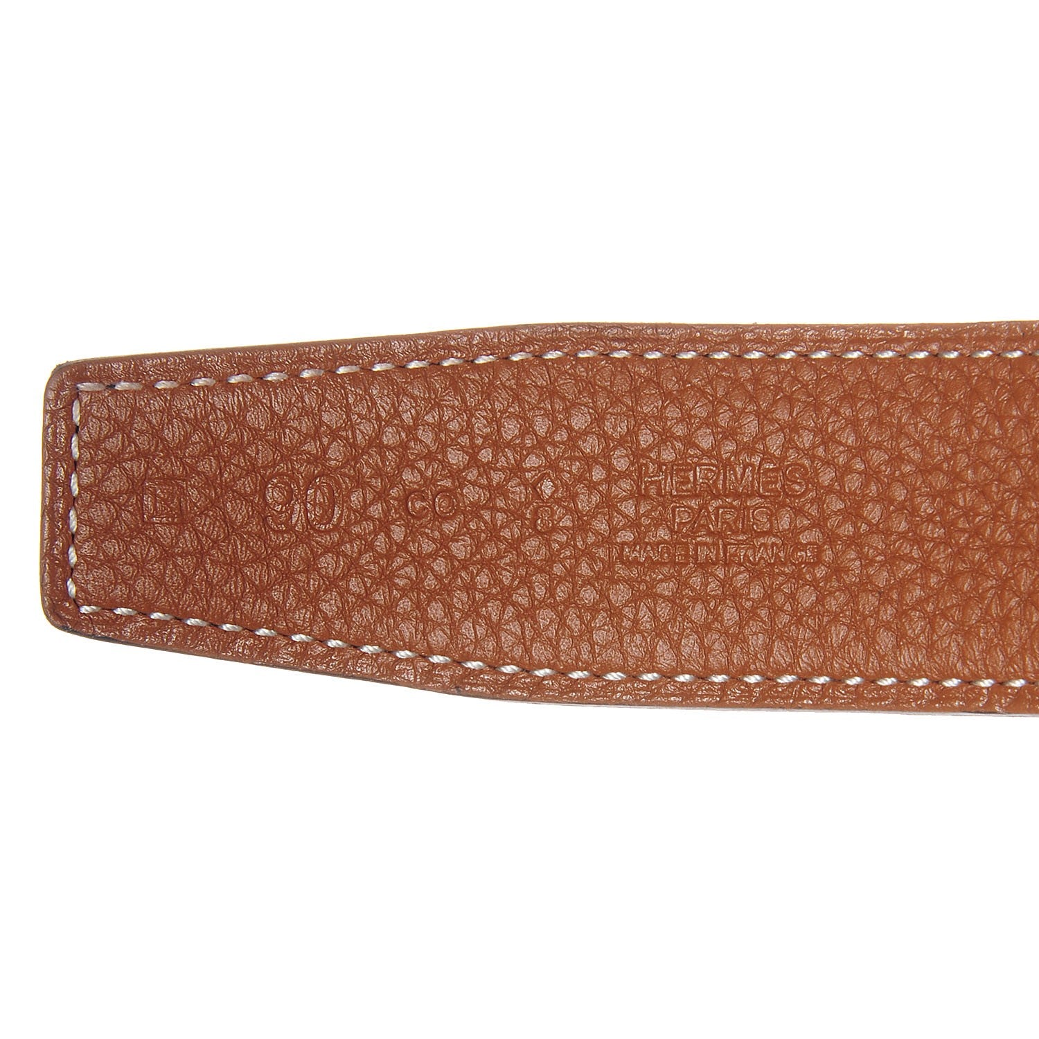 Hermes Box Togo 32mm H Belt Black Silver 90 5 of 8