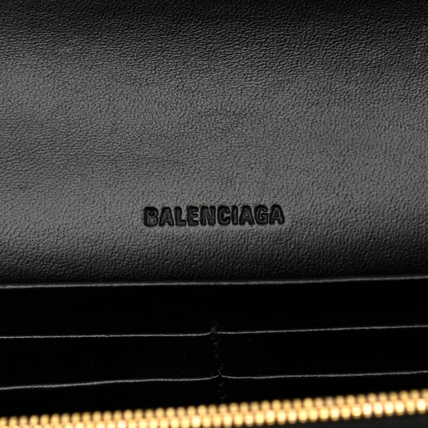 Balenciaga Extra Supple Calfskin Crocodile Embossed Gossip Wallet On Chain Black 6 of 13