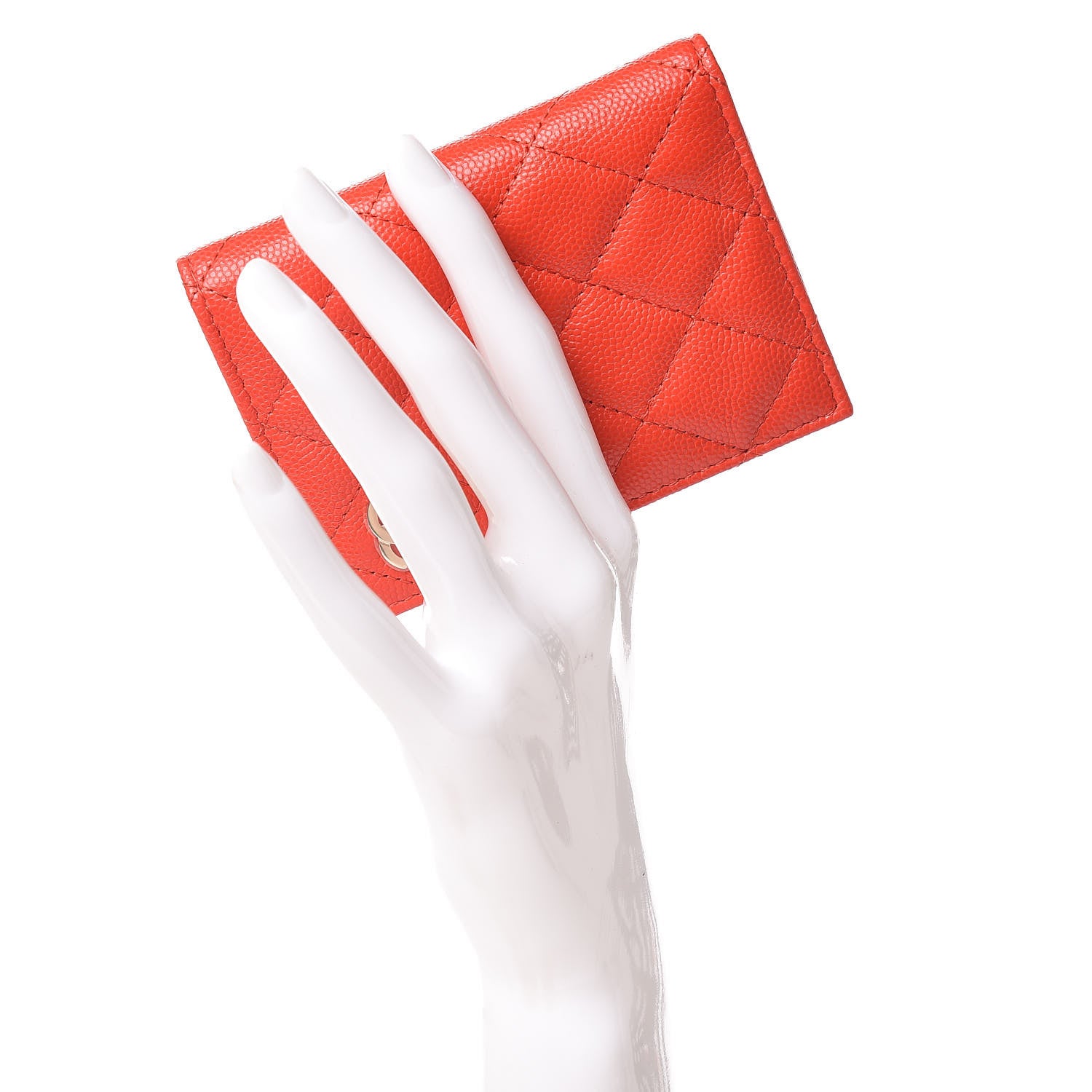 Chanel Caviar Quilted Card Holder Wallet Red 2 of 8