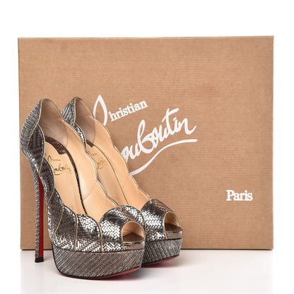 Christian Louboutin Glitter Specchio Torsatou 150 Pumps 35.5 Antic Silver 9 of 9