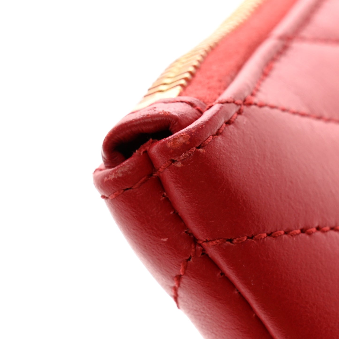 Calfskin Matelasse Chevron Monogram A5 Wristlet Bandana Red