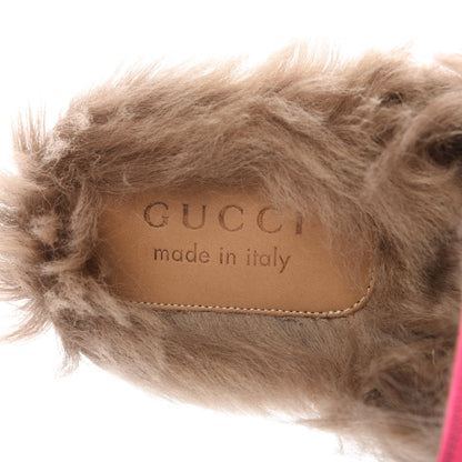 Gucci Calfskin Fur Mens Princetown Slippers 7 Fuxia Fluo Natural 8 of 9