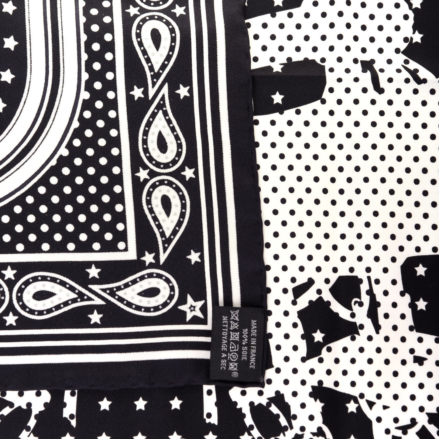 Silk Brides De Gala A Pois Bandana Scarf 55 Black White