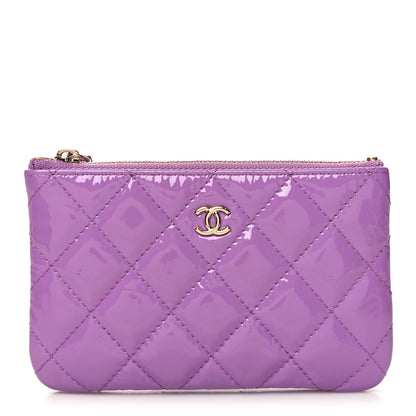 Chanel Patent Quilted Small Cosmetic Case Purple 1 of 9