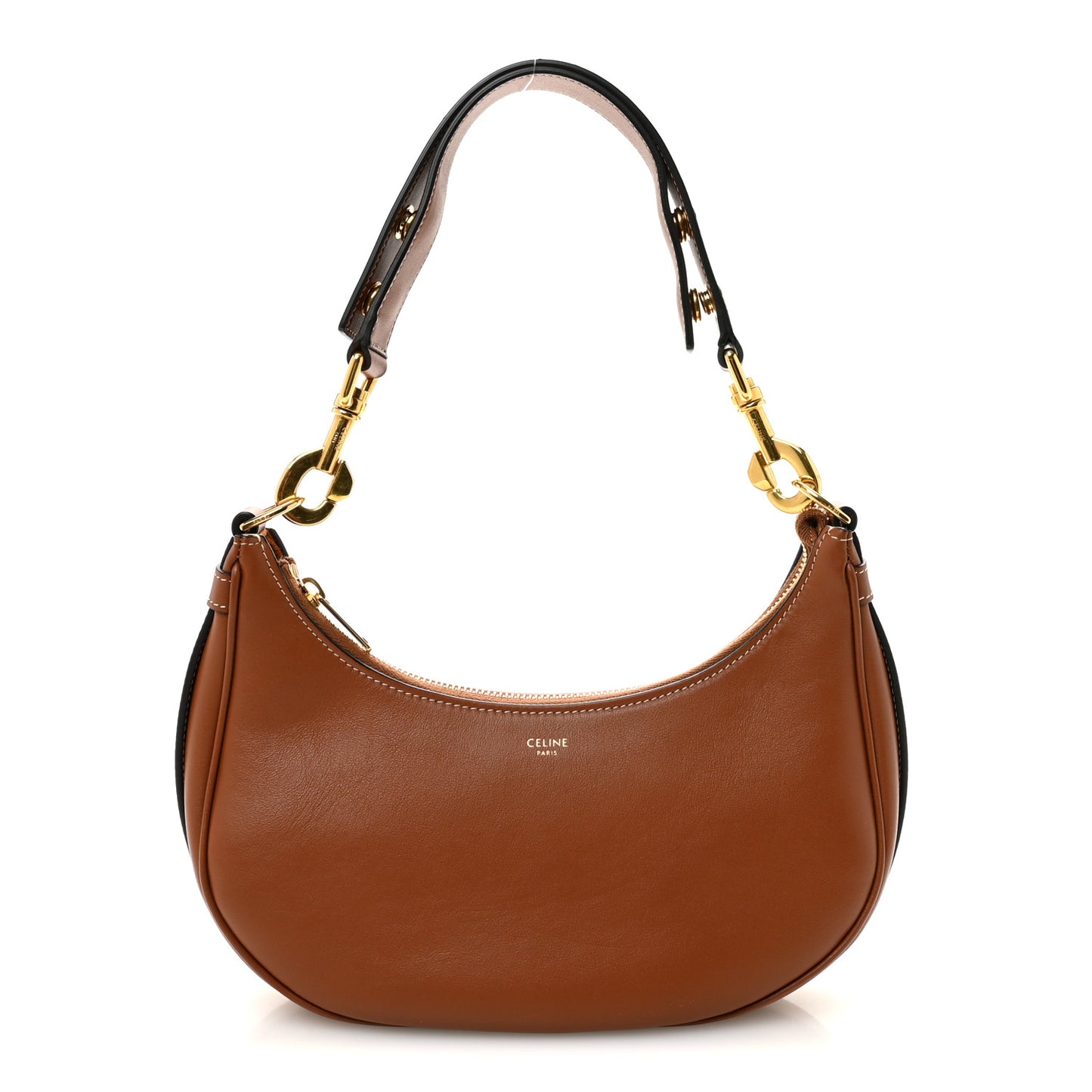 Smooth Calfskin Medium Strap Ava Shoulder Bag Tan