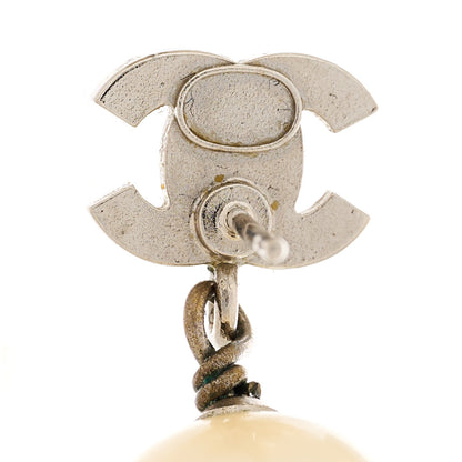 Chanel Crystal Pearl CC Drop Earrings Gold 4 of 6