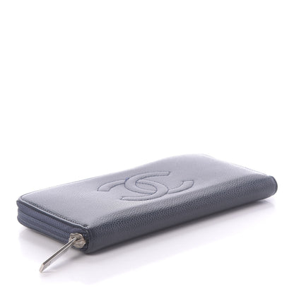 Chanel Caviar Large CC Timeless Zip Around Wallet Blue 4 of 11
