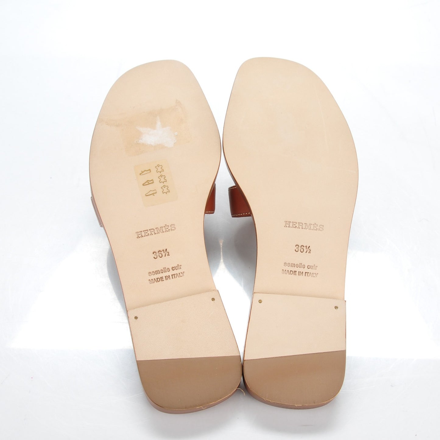 Box Calfskin Oran Sandals 36.5 Gold