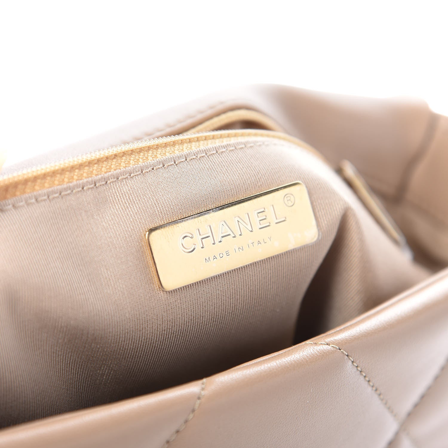 Chanel Lambskin Quilted Medium Chanel 19 Flap Dark Beige 6 of 10