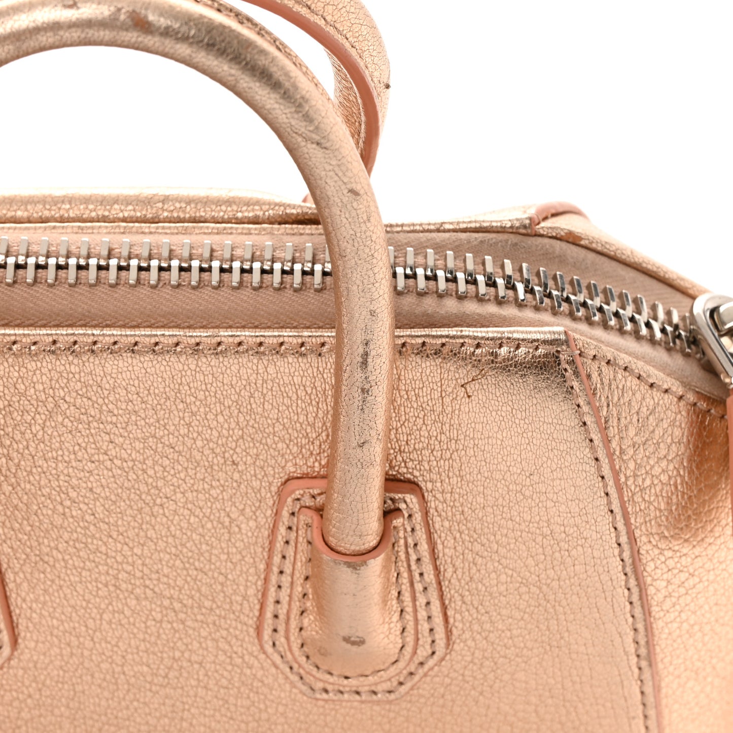 Metallic Sugar Goatskin Mini Antigona Light Pink