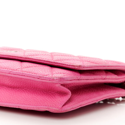 Chanel Iridescent Caviar Quilted Wallet on Chain WOC Pink 11 of 13